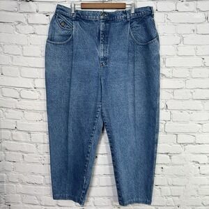 Vintage Lee Jeans Womens 26 High Waist Snap Pocket Pleated Tapered Leg USA 38x27